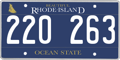 RI license plate 220263