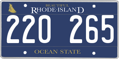 RI license plate 220265