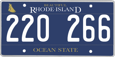 RI license plate 220266