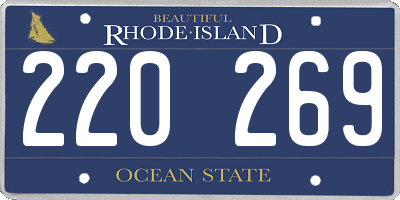 RI license plate 220269