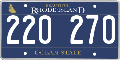 RI license plate 220270