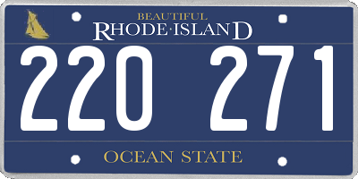 RI license plate 220271