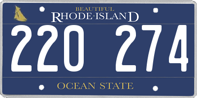 RI license plate 220274