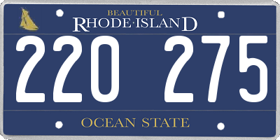 RI license plate 220275