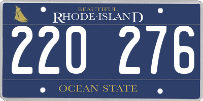 RI license plate 220276