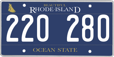 RI license plate 220280
