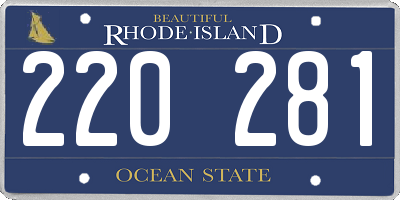 RI license plate 220281