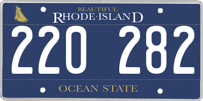 RI license plate 220282