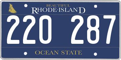 RI license plate 220287