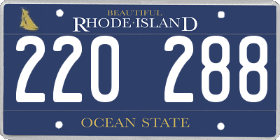 RI license plate 220288