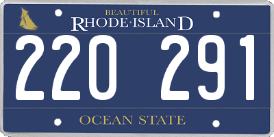 RI license plate 220291