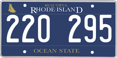 RI license plate 220295
