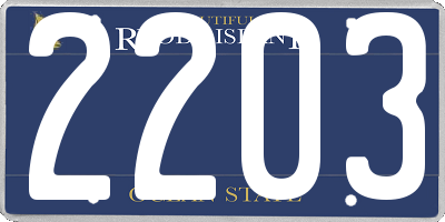 RI license plate 2203
