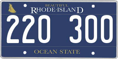 RI license plate 220300