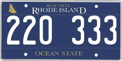 RI license plate 220333