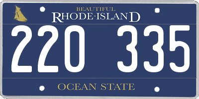 RI license plate 220335