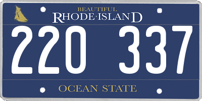 RI license plate 220337