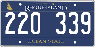 RI license plate 220339
