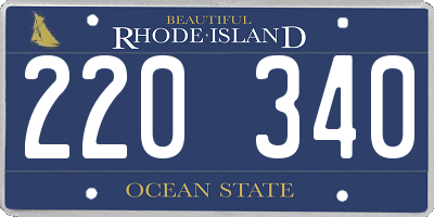 RI license plate 220340