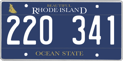 RI license plate 220341