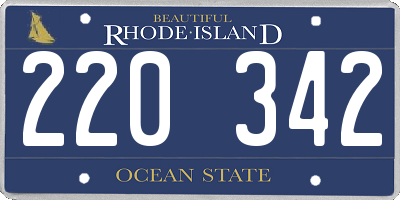 RI license plate 220342