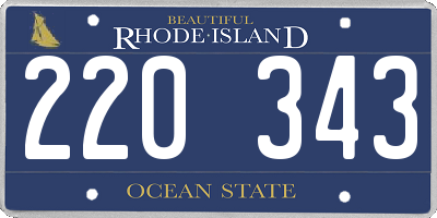 RI license plate 220343