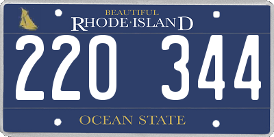 RI license plate 220344