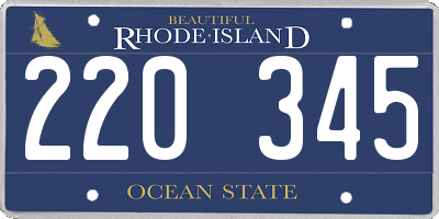 RI license plate 220345