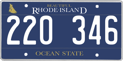 RI license plate 220346