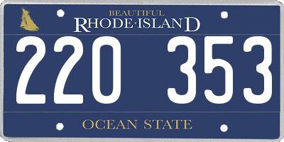RI license plate 220353