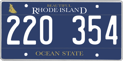 RI license plate 220354