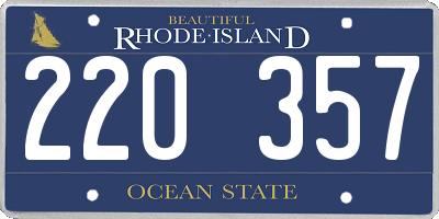 RI license plate 220357