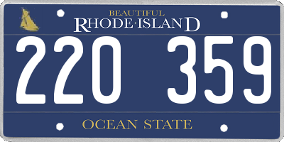 RI license plate 220359