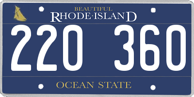 RI license plate 220360
