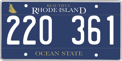 RI license plate 220361