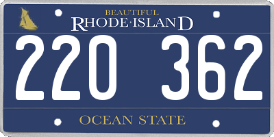 RI license plate 220362
