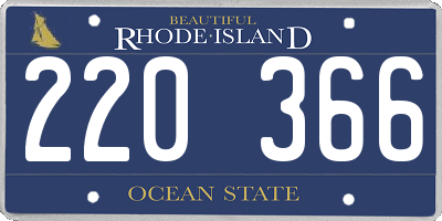 RI license plate 220366
