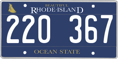 RI license plate 220367