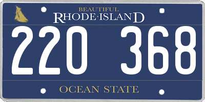 RI license plate 220368