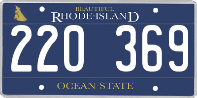 RI license plate 220369