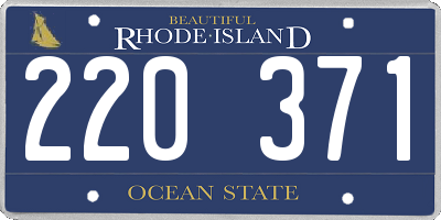 RI license plate 220371