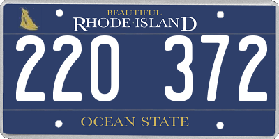 RI license plate 220372