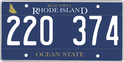RI license plate 220374