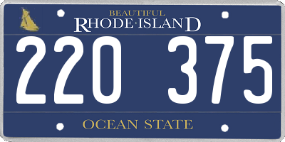 RI license plate 220375