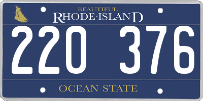 RI license plate 220376