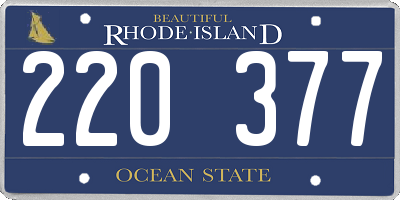 RI license plate 220377