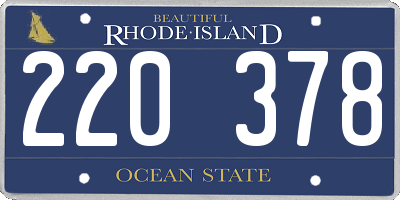 RI license plate 220378