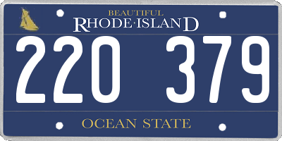 RI license plate 220379