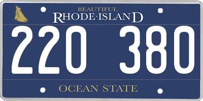 RI license plate 220380