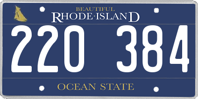 RI license plate 220384